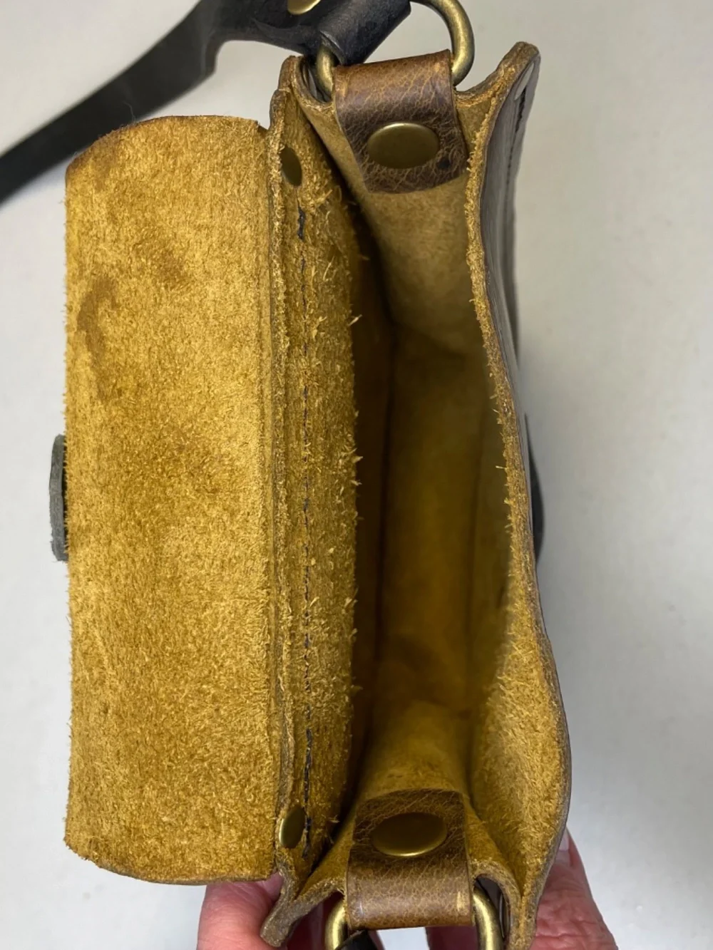 HANDMADE Full Grain Leather Crossbody Bag Rustic Distressed Brown Satchel Unisex